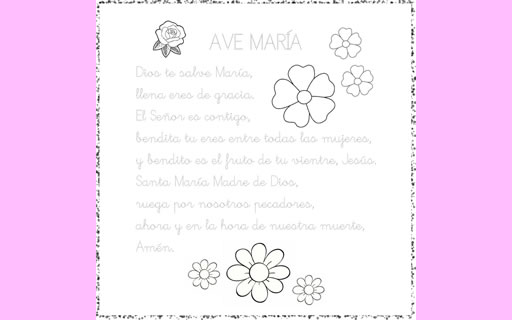 Aprende el «Ave María» – Dinámica con caligrafía