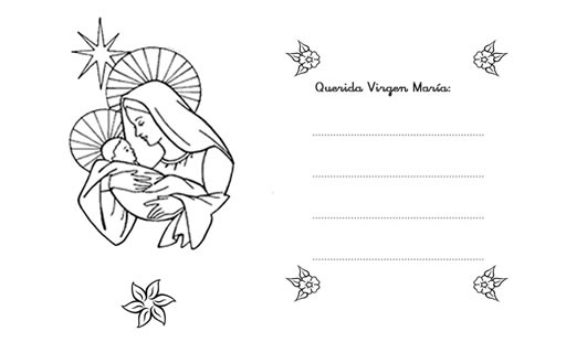 Colorea y felicita el cumpleaños a la Virgen María