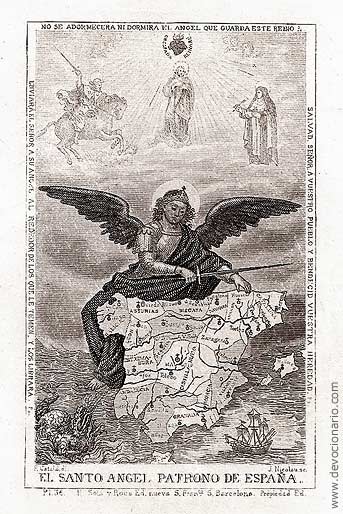  "Tú, príncipe de la celestial milicia, relega al infierno con divino imperio a Satanás y a los demás espíritus malignos que, en su intento de perder a las almas, recorren la tierra". Sí, que "no es nuestra lucha contra la carne y la sangre, sino contra los principados, contra las potestades, contra los dominadores de este mundo tenebroso, contra los espíritus malos de los aires".
